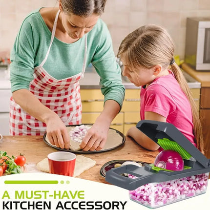 16 in 1 Multifunctional Vegetable Slicer Mandoline Cutter Food Chopper Grater with Container for Kitchen Onion Salad Potato