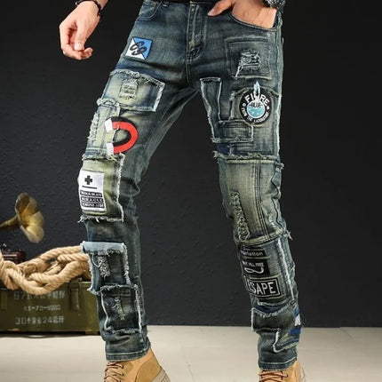 Trousers New Rock Work Wear Straight Jeans for Men Hip Hop Man Cowboy Pants with Pockets Casual Harajuku Classic Aesthetic Denim