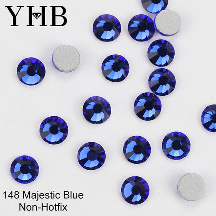 YHB 134-174 Glitter Cold Fixation Flat Back Non-Hotfix Rhinestone For Bags Nails Fabric Garment Decoration Jewelry Accessories