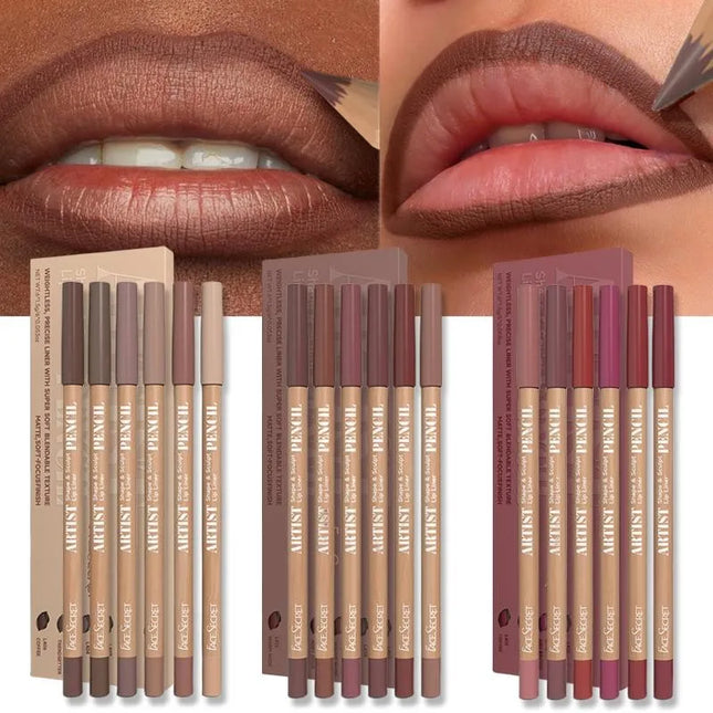 BEAUTY GLAZED 6Pcs Matte Waterproof Lipliner Set+Lip Oil  Lip Essence Lip Oil Plumping Lip Tint Lip Care Lip Gloss Glaze Makeup