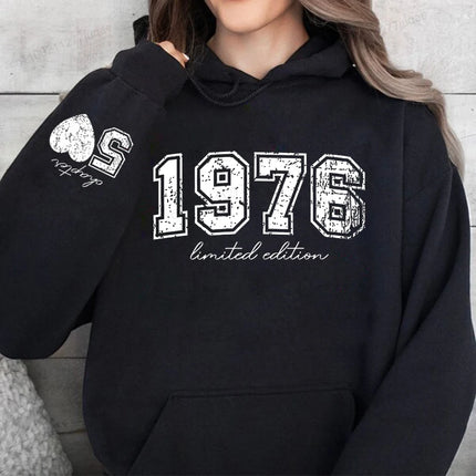 50th Birthday Men Hooded Hoodies Personalized Limited Edition 1976 Print Fashion Hoodie Sweatshirt Hip Hop Casual Unisex Clothes