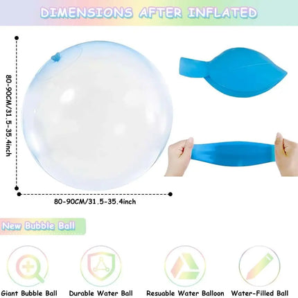 2PCS 80cm Inflatable Bubble Balls,Water Balloons for Toddler Outdoor Toys,Beach Ball for Kids Yard Games Summer Water Gift