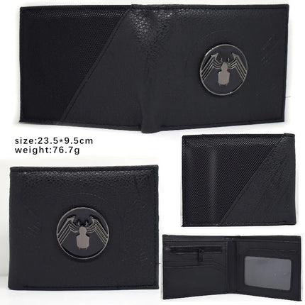 Superhero Series Venom Metal Float Wallet Villain Black Spider Student Universal Coin Purse Portable Wallet