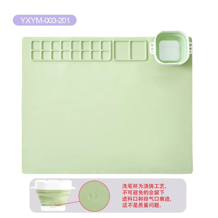 Silicone Painting Mat Set Children Drawing Toys Montessori Graffiti Mat Washable Watercolor Palette Set for Children's Day Gift