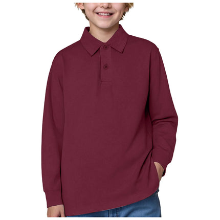 Boys POLO Shirts Teen Boy School Shirts Long Sleeve Lapel Kids Sports Tees Children Clothing Spring Autumn Boys Girls Shirts