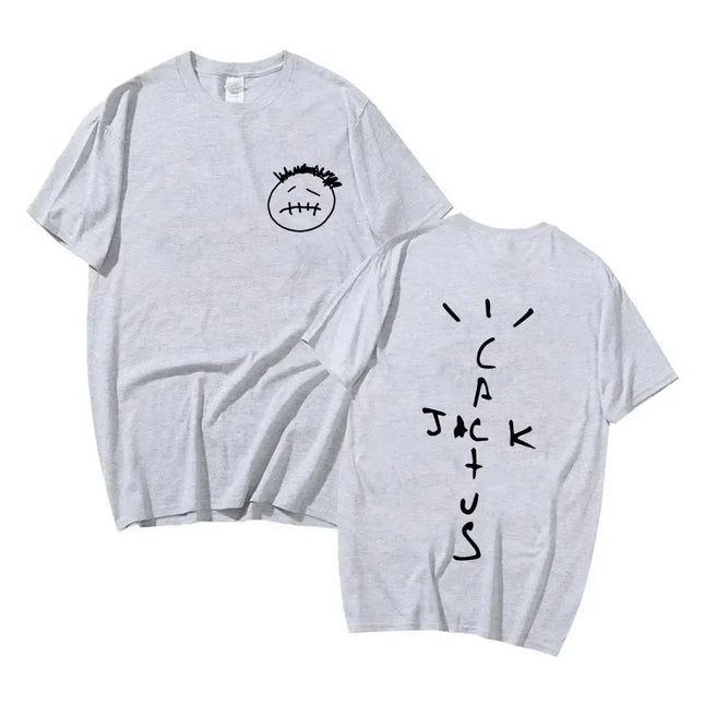 Fashion Hip Hop T Shirt Casual Short Sleeve T-shirt Rapper Cactus Jack Music Album T Shirts Women Casual Tops Aesthetic Clothes