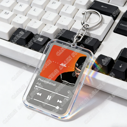 Popular French Rapper JUL Music Songs Keychains for Women Accessories Bag Oh Qu'elle Est Belle Code Keyings Jewelry Fans Gifts