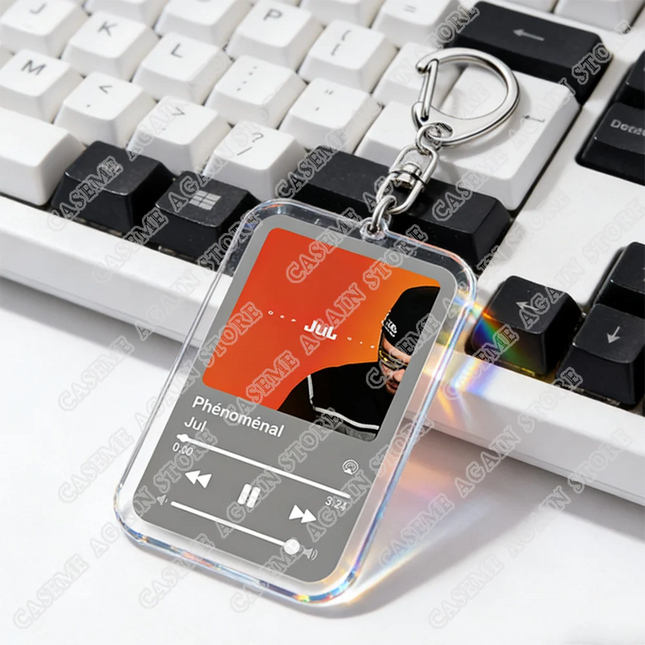Popular French Rapper JUL Music Songs Keychains for Women Accessories Bag Oh Qu'elle Est Belle Code Keyings Jewelry Fans Gifts