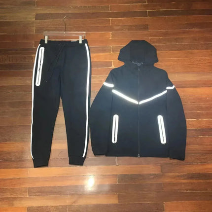 Men Knit Zip Hoodie Pants Set Sports - Windproof Cotton Casual / Ensemble Homme Hoodie Zip Pantalon - Coupe-Vent Coton