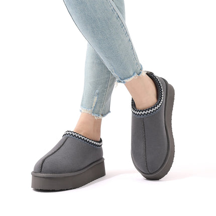 Comwarm Winter Fuzzy Women's Slippers Fluffy Warm Outdoor Slides High Quality Cotton Shoes Platform Plush Lining Women Slippers