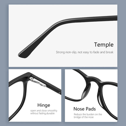 ZENOTTIC  Acetate Prescription glasses Men And Women Square Full-Rim Myopia Hyperopia Progressive Anti-Blue Light