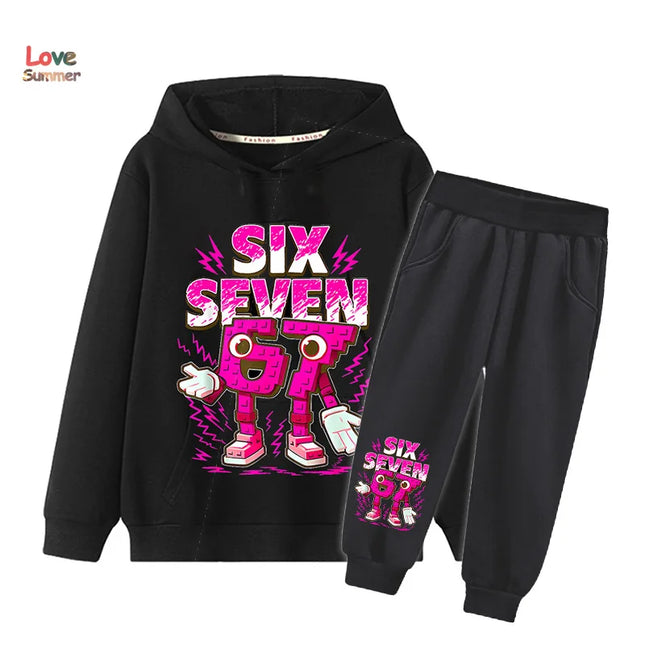 67 Six Seven Hoodie and Pants Set, 2 Pieces, Boys Girls Italian Brainrot Kid Girl Sweatshirt and Pants Set, 2 Pieces, Hoody Baby Casual Tracksuit