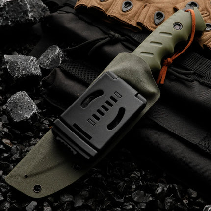 High-quality steel fixed-blade, outdoor knife, camping knife, high-hardness stainless steel integrated spine with sheath emergen