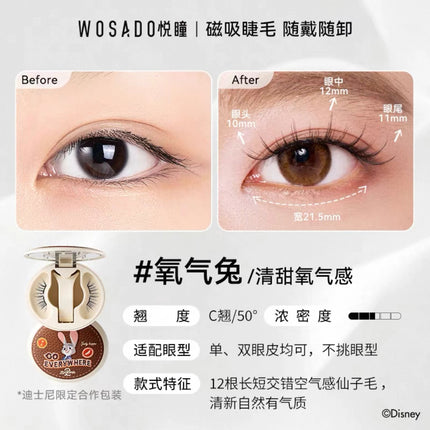 WOSADO BHigh-end Magnetic Eyelashes Magnifying Eyes No Adhesive Reusable Magnetic False Eyelashes Clip Makeup Tool