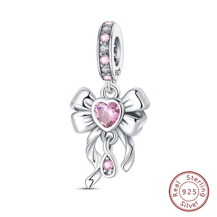 100% 925 Sterling Silver Fashion Pink Princess Skirt Bag Lipstick Charms Beads Fit Qikaola Original Bracelets DIY Jewelry Gifts