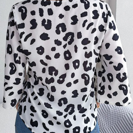 VigoCasey 2025 Female Leopard Print Chiffon Shirt Women Casual Long Sleeve Top Spring Office Lady Single Breasted Tops Clothes