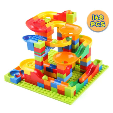 Rail Block Marble Race Run Slide Track Educational Track Ball Color Building Funnel Slide DIY Block Sets Bricks Kids Toys