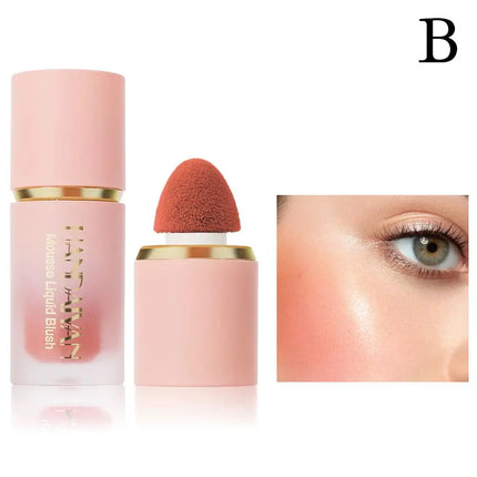Matte Glitter Face Liquid Blusher Smooth Cheek Eye Mousse Blush Highlighter Stick Rouge Waterproof Contour Makeup