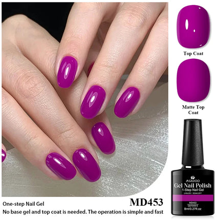 8ml 1-Step Nail Gel Polish No Need Base Gel & Top Coat Long-Lasting UV LED Soak Off Nail Art for DIY Manicure Salon Quality