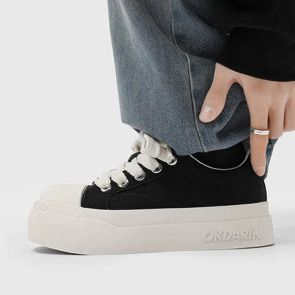 Soft Sole Lace-up Canvas Shoes Outdoor Man Sneakers Hot Sale Mens Casual Shoes Leisure Walk Vulcanize Shoes Skateboard Footwear