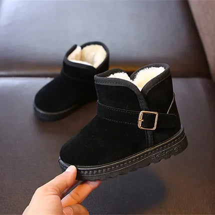Children Snow Boots Winter Cute Warm Fashion Anti Slip Shoes Kids Boys Girls Leisure Thick Fur Platform Flat Short Boot Sneakers