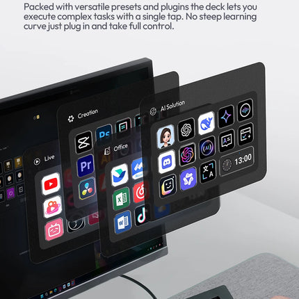 Ulanzi D200H D200 7 in 1 Stream Deck Controler Keyboard with 14 LCD Keys for OBS Live Youtube Content Creation Gaming Office