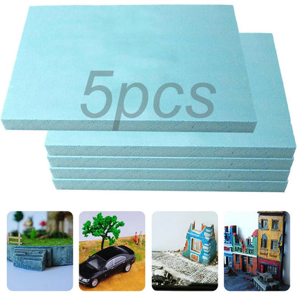 5pcs Foam Bricks DIY Model Foam Board Diorama Base Slab Foam Board Sheet Handmade Crafts Sand Table Miniature Scenery Building
