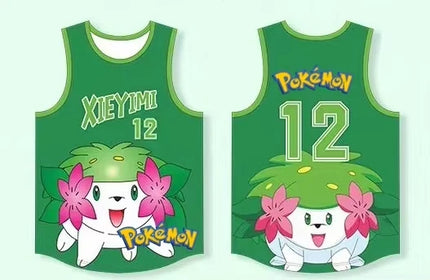 Pokemon Snorlax 12 Basketball Jersey - Sleeveless Tank Top, Anime Streetwear for Men Women Kids, Breathable Summer Sports Vest
