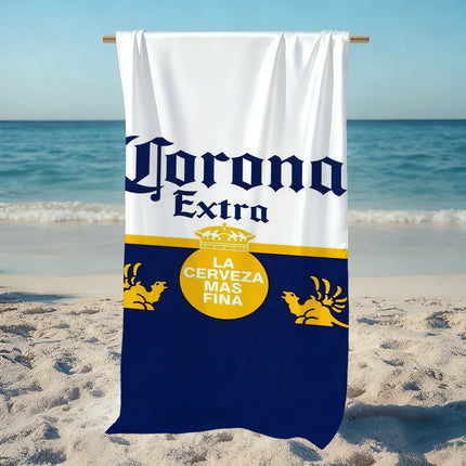 C-corona Beer Towel Large Quick-Drying Microfiber soft Beach Towel for E-extra Travel Fitness Sauna Bathing Camping