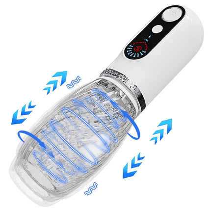 Automatic Rotating Vibrating Male Masturbator Cup Vibration Penis Pump Trainer Masturbation Cup Adult Sex Toys for Men Adults 18