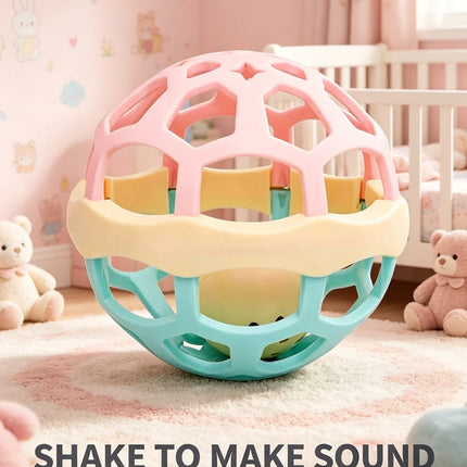 Baby Toys 0 12 Months Rotating Rattle Ball Grasping Activity Baby Development Toy Silicone Teether Baby Sensory Toys for Babies