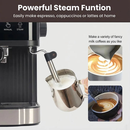110V 220V 1.8L Espresso Machine Italian Coffee Machine Home Small Semi-Automatic 20Bar Coffee Machine Milk Foam