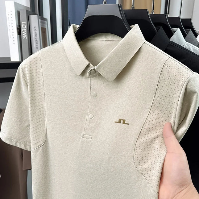 Designer Edition Men Summer New Short-Sleeved Polo Shirt Lapel Button Embroidery Comfortable Breathable Hot-Selling Men's Wear