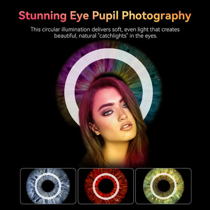 APEXEL 37mm 52mm Thread Macro Lens Fill Light,  Camera Lens Ring Light with High Power+45 Light Modes for APEXEL Macro lenses