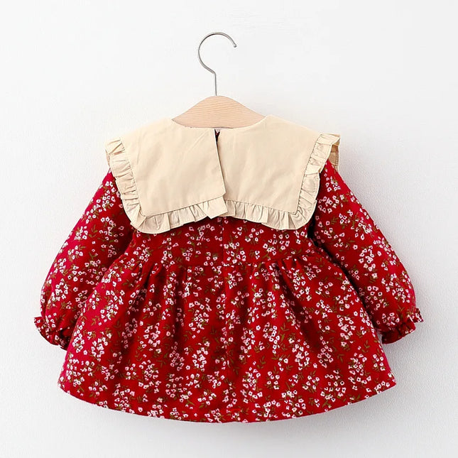 Children's Spring and Autumn Clothing Girls' Long-sleeved Printed Dress Children's Princess Dress Baby Dress