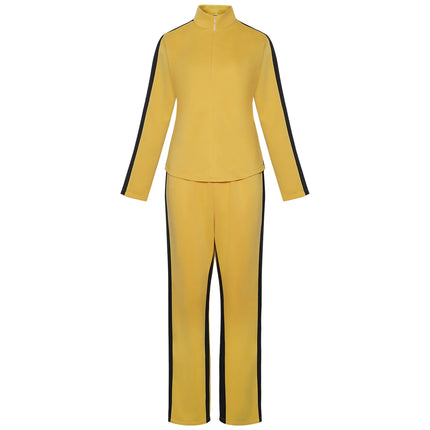 Kill Bill The Bride Beatrix Kiddo Cosplay Costume Yellow Kung Fu Jumpsuit Women Tracksuit Halloween Carnival Mardi Gras Costumes