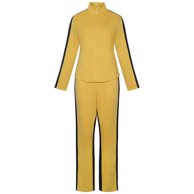 Kill Bill The Bride Beatrix Kiddo Cosplay Costume Yellow Kung Fu Jumpsuit Women Tracksuit Halloween Carnival Mardi Gras Costumes