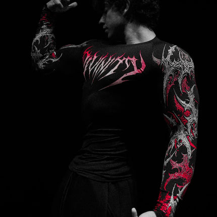 2026 New Dragon Awakening Pattern Gym Long Sleeve Top for Spring and Summer Running Swimming Weightlifting Fitness Clothes