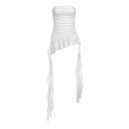 Fashion 2025 Ribbon Chest Top Women Spring Summer New Sexy Solid Vest Female Sleeveless Sweet Y2k Streetwear Lady Party Club