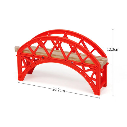 Wooden Track Accessories Beech Wood Railway Train Track Bridge Connector Toys Fit Thomas Wooden Train For Children Birthday Gift