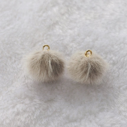 10pcs Plush Fur Covered Ball Beads Charms DIY Pompom Beads Pendant for Necklace Earring Bracelet Jewelry Making Supplies Finding
