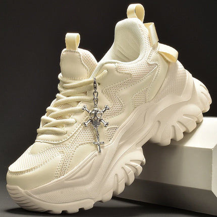 Women's outdoor four seasons fashion casual shoes Black platform high heels women's Halloween punk style light women's sneakers