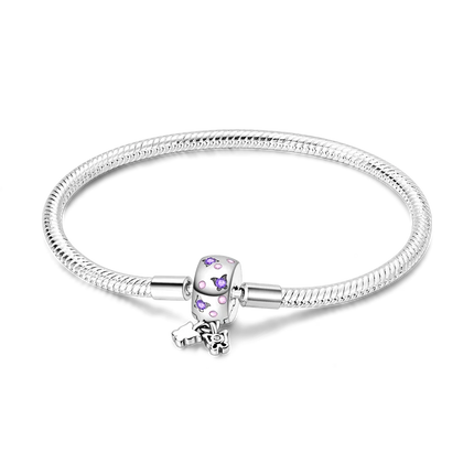 925 Sterling Silver Bracelets 17-20CM Original Leaf Clover Butterfly Heart Bracelet Fit DIY Charms Beads Fashion Women Jewelry
