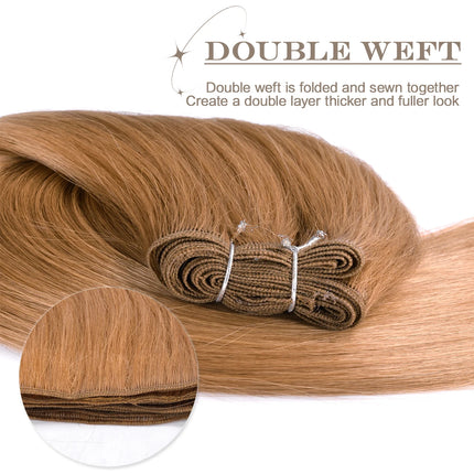 Synthetic Long Straight Hair Bundles Extensions Smooth Ombre Brown Hair Weaving Synthetic Straight Hair Bundles Full to End