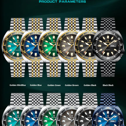 POEDAGAR Luxury Fashion Men's Watch Waterproof Luminous Quartz Male Watch Date Week Stainless Steel Casual Watches For Men Reloj
