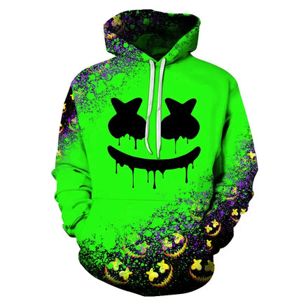 Funny Mens Halloween Smiling Face Hoodie 3d Print  Men Hooded Sweatshirt Men's Clothing Men Oversized  Sweatshirts Hoodie