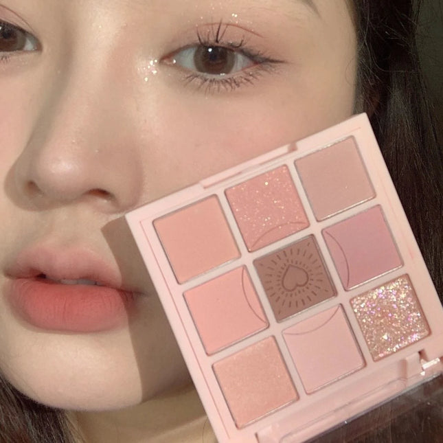 DIKALU Nine-Color Eyeshadow Palette Nine-Pan Matte Pearl Summer Milk Tea Purple Peach Pink Fresh Niche