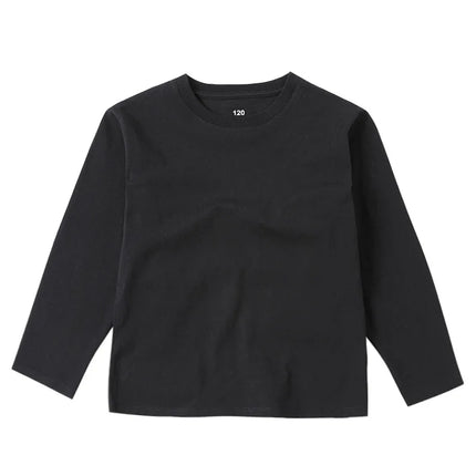 Long Sleeve T-shirt Cotton Solid Boys Girls Active T-shirts Tops Undershirts Children Basic Tee 1-16 Years