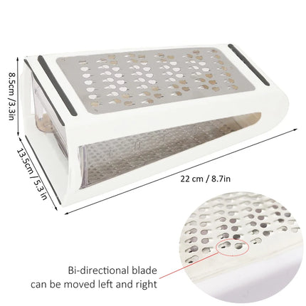 Double-sided Blades Cheese Vegetables Grater Carrot Cucumber Slicer Cutter Box Container Kitchenware Stainless Kitchen Tools
