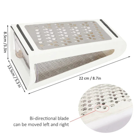 Double-sided Blades Cheese Vegetables Grater Carrot Cucumber Slicer Cutter Box Container Kitchenware Stainless Kitchen Tools